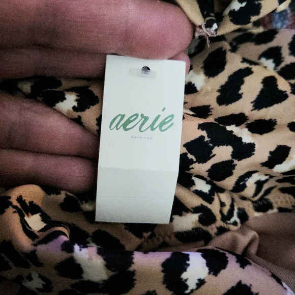 Aerie Leopard Print 1 Piece Wrap Bathing Swim Suit NWT Size M - Picture 5 of 11